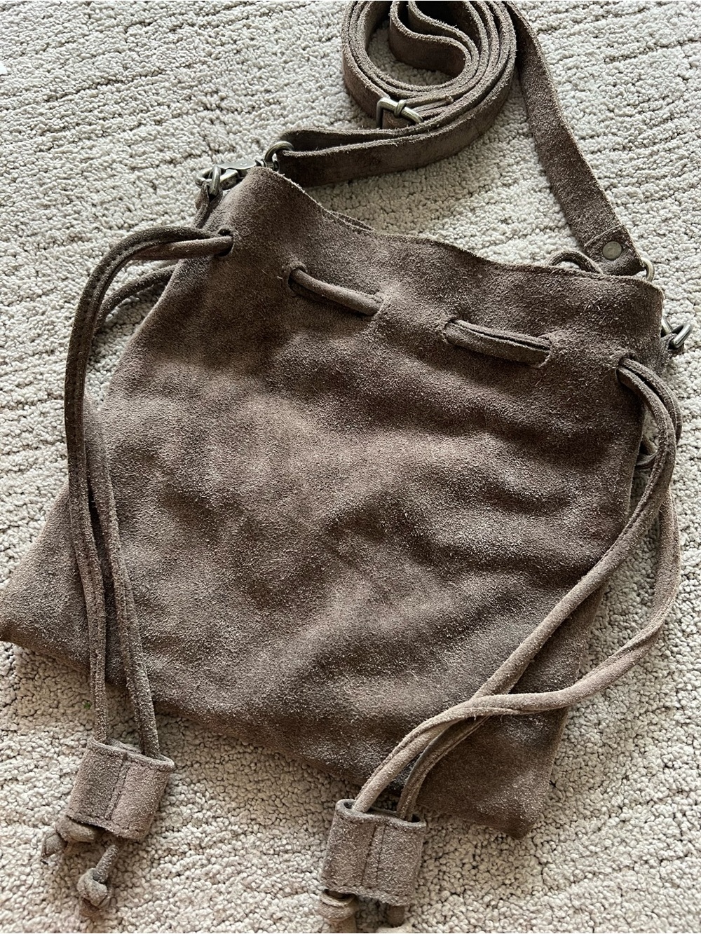 Free People Suede Drawstring Bucket Bag - Picture 7 of 12